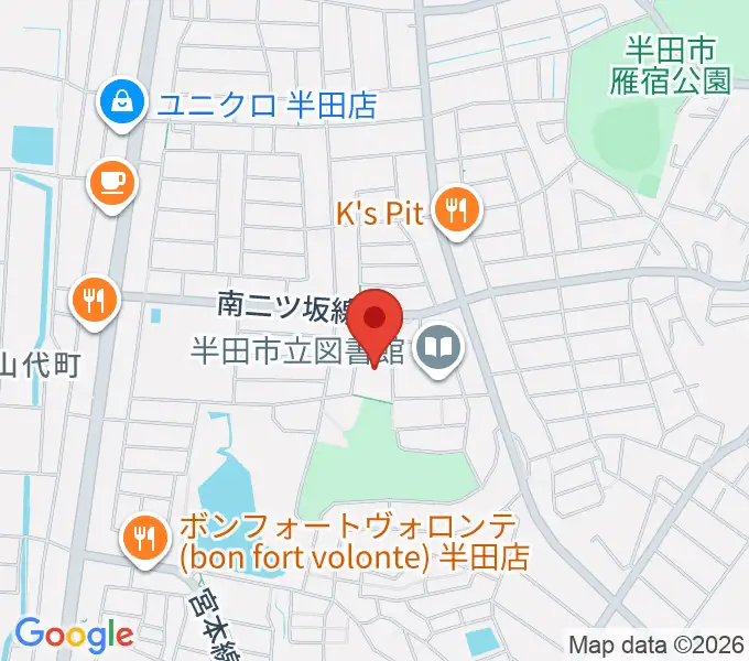 半田空の科学館の地図