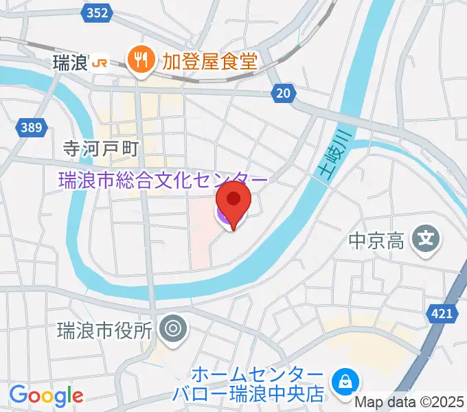 瑞浪市総合文化センターの地図