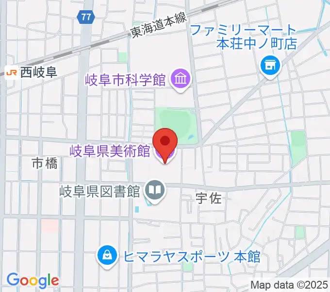 岐阜県美術館の地図