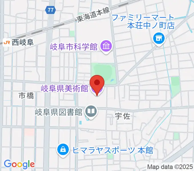 岐阜県美術館の地図