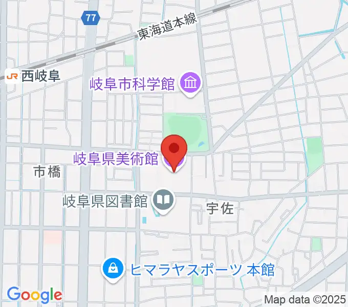 岐阜県美術館の地図