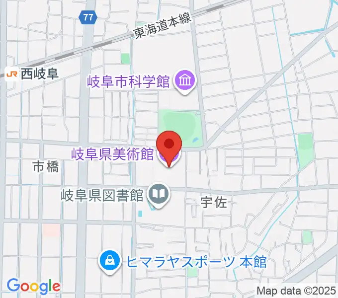 岐阜県美術館の地図