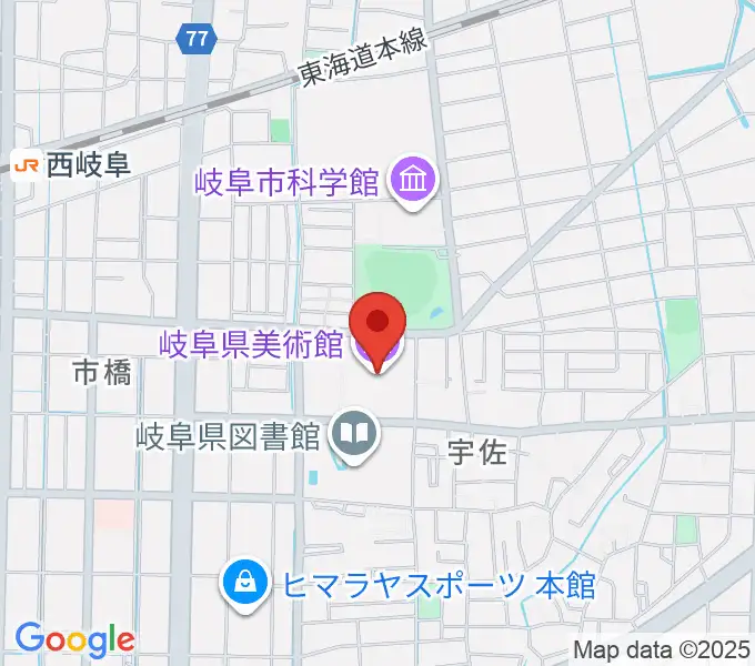 岐阜県美術館の地図