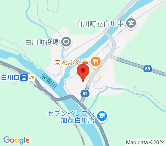 白川町町民会館グロリアホールの地図