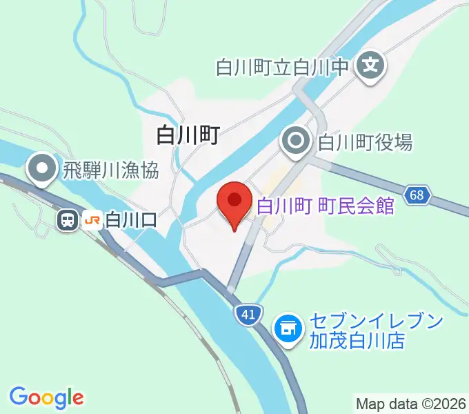 白川町町民会館グロリアホールの地図