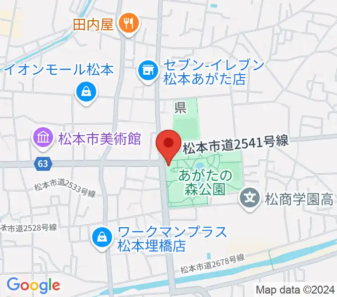 あがたの森文化会館の地図