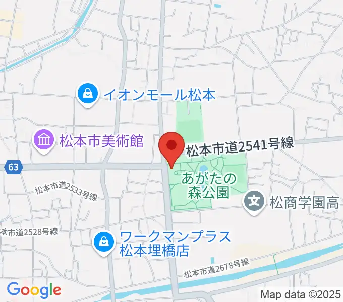 あがたの森文化会館の地図
