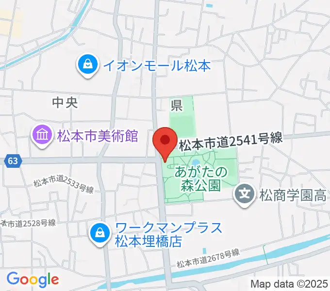 あがたの森文化会館の地図