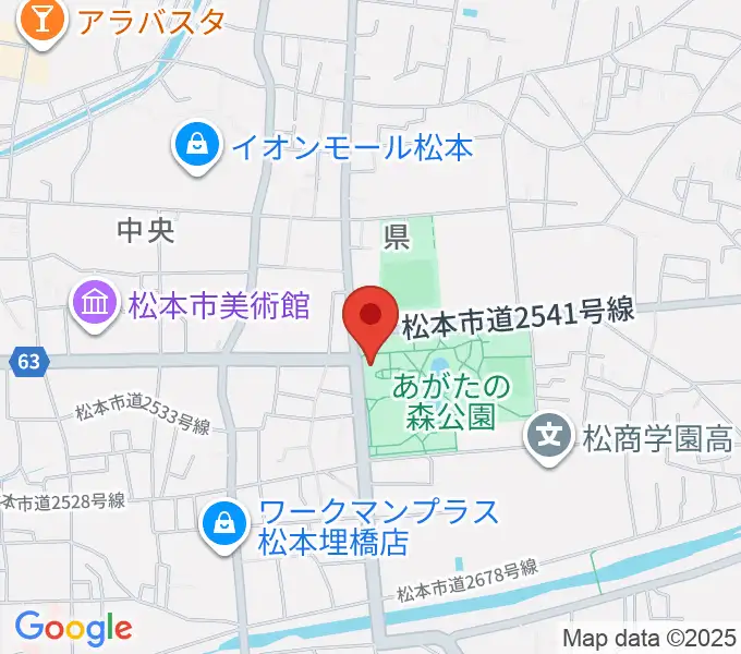 あがたの森文化会館の地図