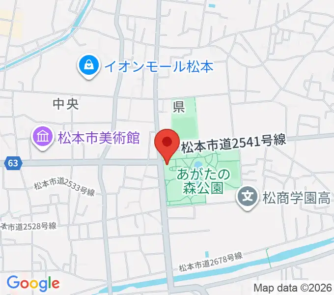 あがたの森文化会館の地図