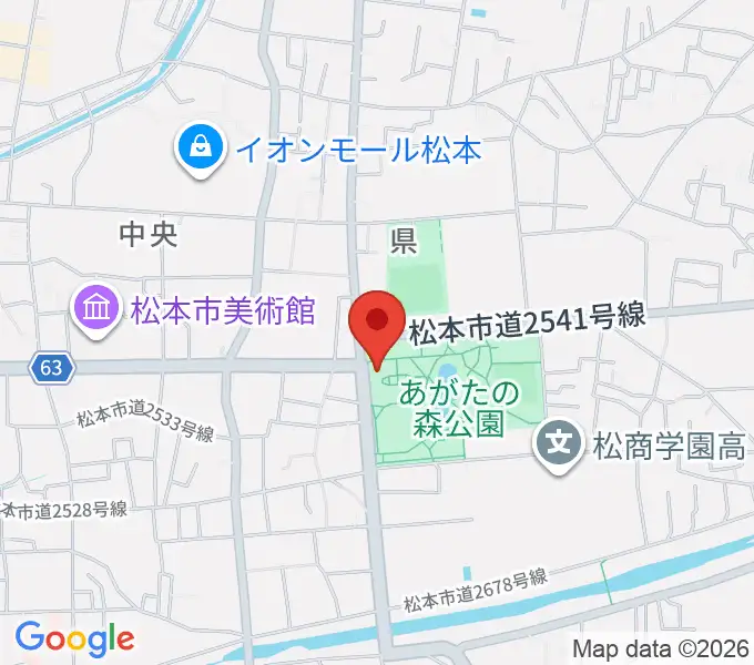 あがたの森文化会館の地図