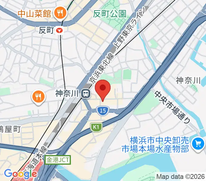 ラフィネ横浜ピアノスタジオの地図