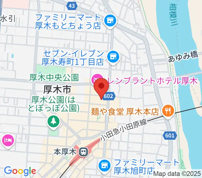 あつぎ市民交流プラザの地図
