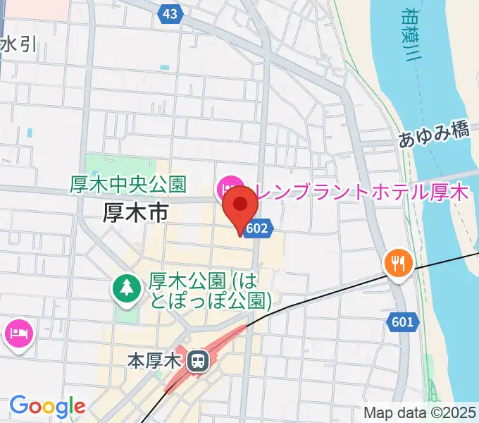 あつぎ市民交流プラザの地図