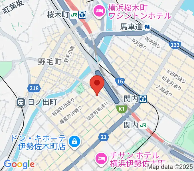 関内リトルジョンの地図