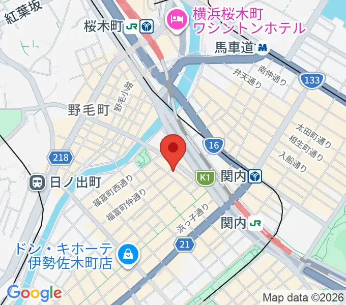 関内リトルジョンの地図