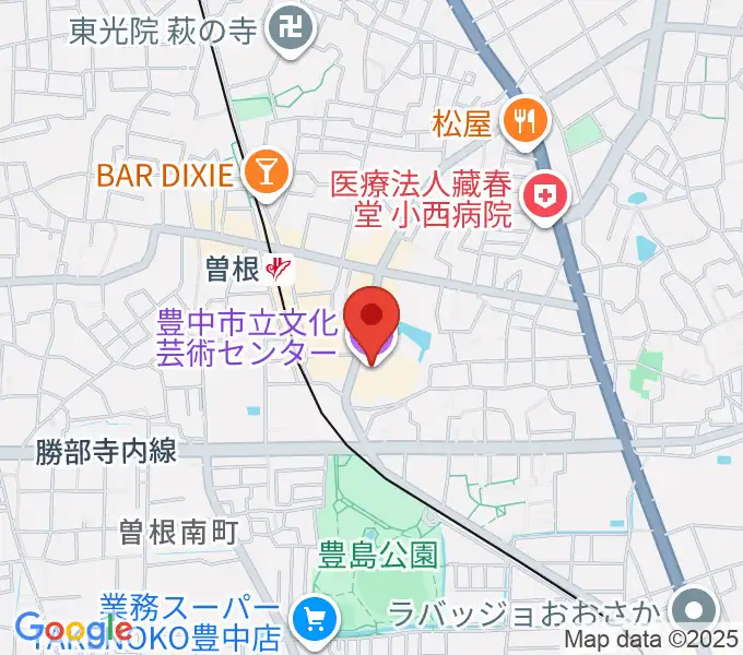 豊中市立文化芸術センターの地図