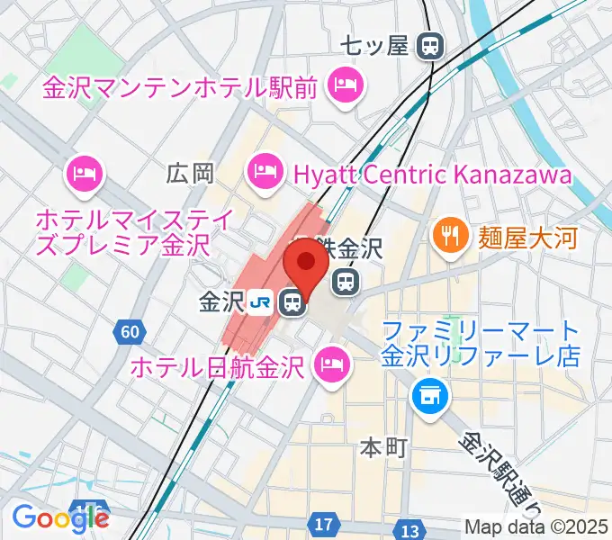 金沢駅東もてなしドーム地下広場の地図