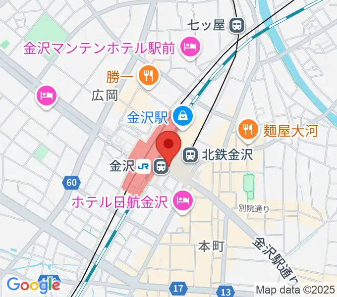 金沢駅東もてなしドーム地下広場の地図
