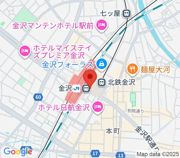 金沢駅東もてなしドーム地下広場の地図