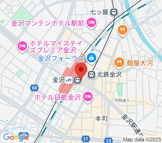 金沢駅東もてなしドーム地下広場の地図