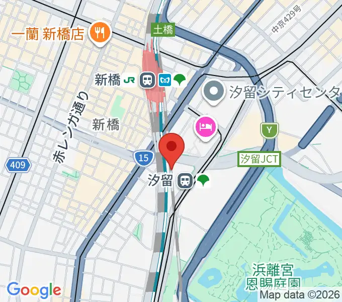 日仏文化協会 汐留ホールの地図