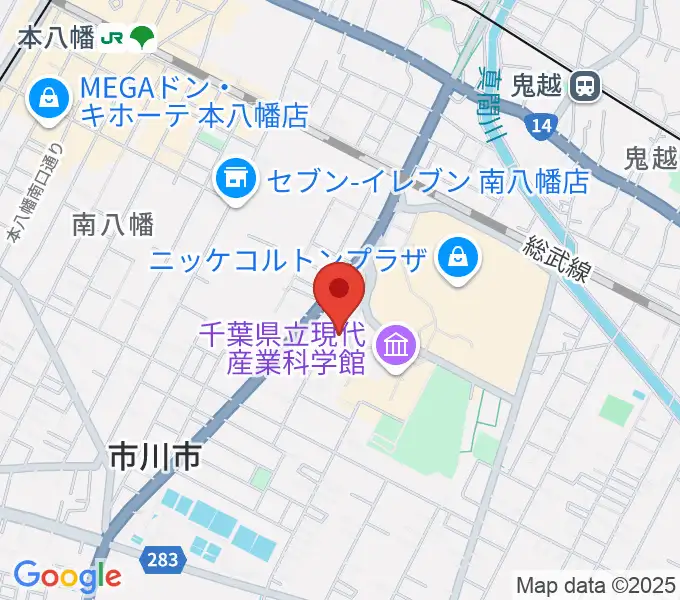市川市文学ミュージアムの地図