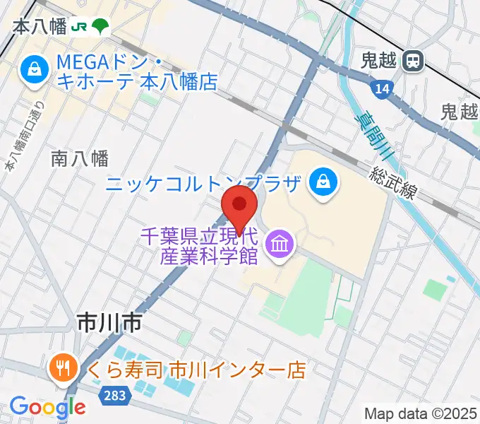 市川市文学ミュージアムの地図