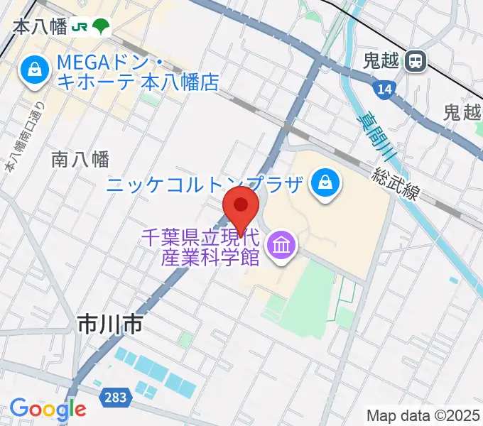 市川市文学ミュージアムの地図