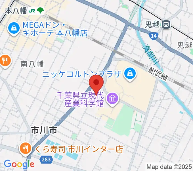 市川市文学ミュージアムの地図