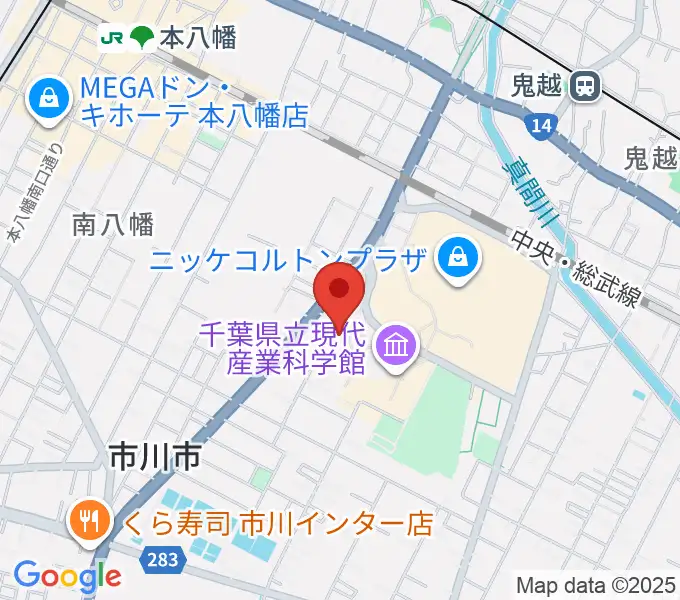 市川市文学ミュージアムの地図
