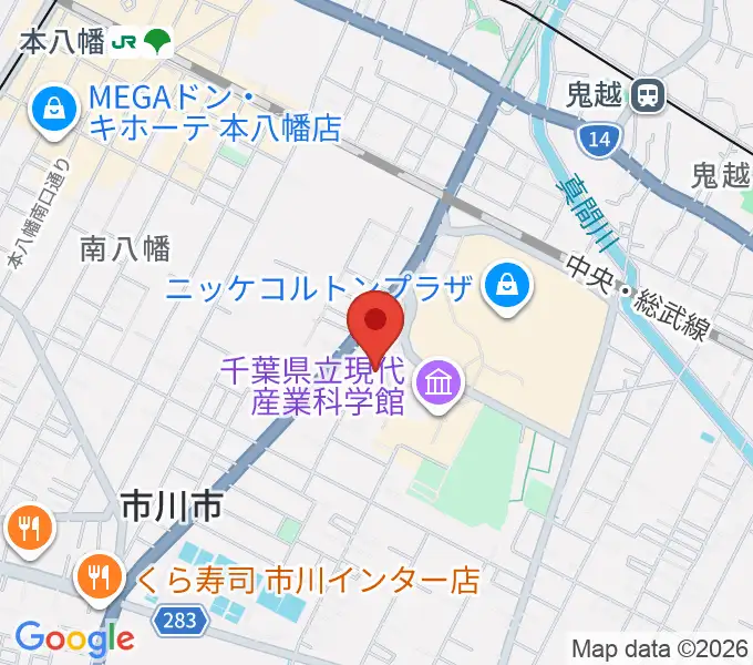 市川市文学ミュージアムの地図