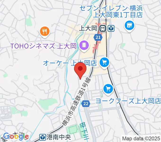 新堀ギター音楽院 上大岡教室の地図