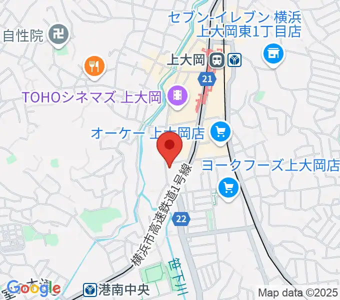 新堀ギター音楽院 上大岡教室の地図