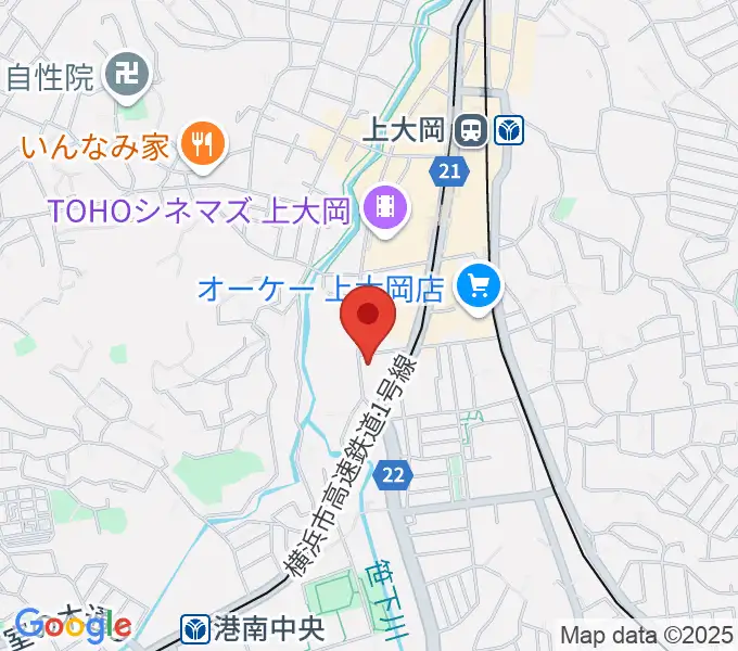 新堀ギター音楽院 上大岡教室の地図