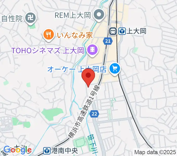 新堀ギター音楽院 上大岡教室の地図