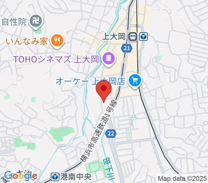 新堀ギター音楽院 上大岡教室の地図