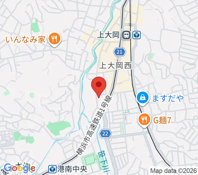 新堀ギター音楽院 上大岡教室の地図