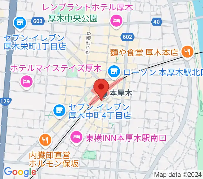 新堀ギター音楽院 本厚木教室の地図