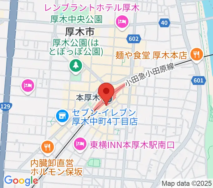 新堀ギター音楽院 本厚木教室の地図