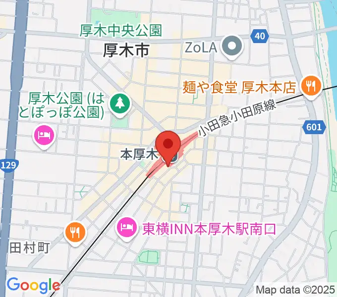 新堀ギター音楽院 本厚木教室の地図
