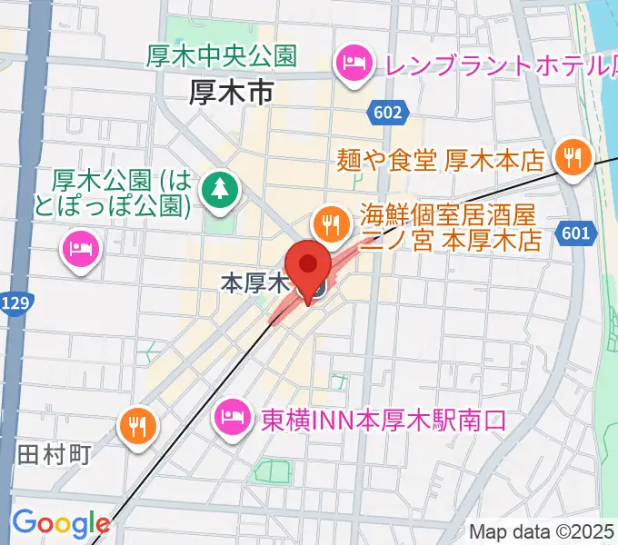 新堀ギター音楽院 本厚木教室の地図