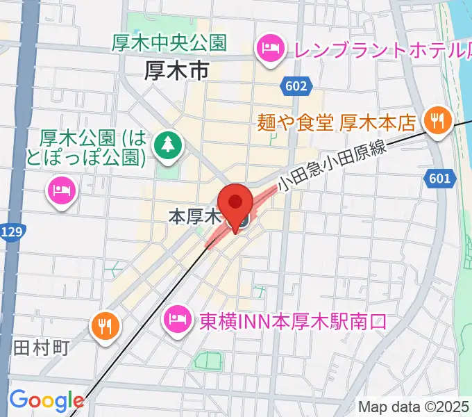 新堀ギター音楽院 本厚木教室の地図