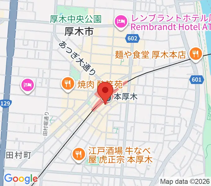 新堀ギター音楽院 本厚木教室の地図