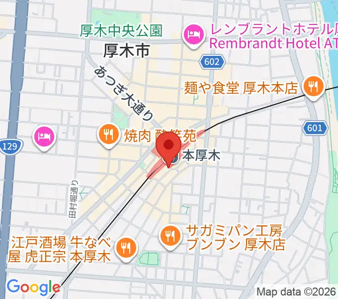 新堀ギター音楽院 本厚木教室の地図