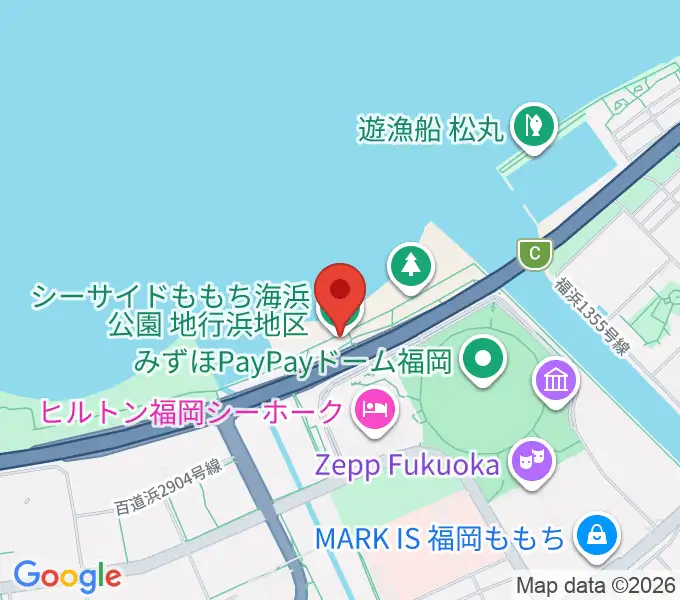 シーサイドももち海浜公園の地図