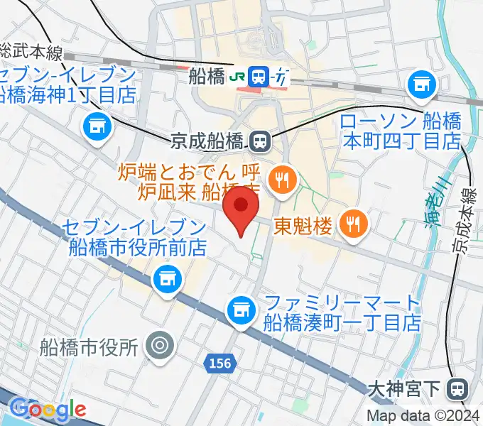 船橋市民文化ホールの地図