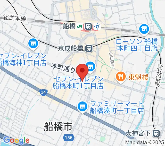 船橋市民文化ホールの地図