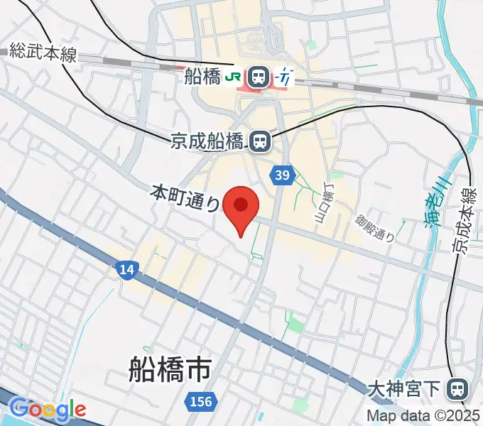 船橋市民文化ホールの地図