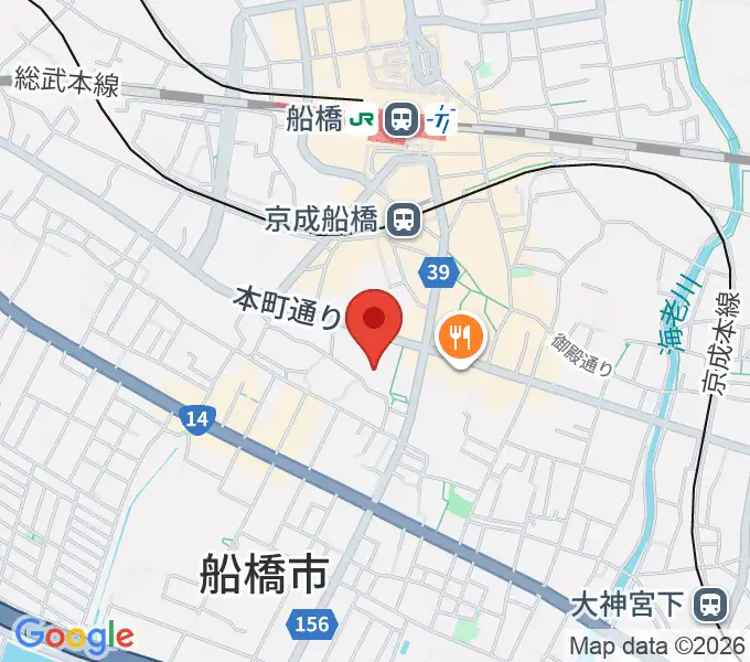 船橋市民文化ホールの地図